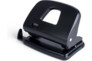 PAVO Premium 20 Sheet Capacity 2-Hole Puncher with Lock - Black