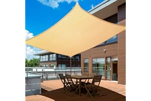 UIRWAY Toldo Vela de Sombra Rectangular 3 x 4 m,185 g/m² HDPE,Transpirable,95% Protección Rayos UV para Patio, Jardín, Pérgola, Patio Trasero