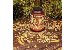 HARNYLOOM Solar Lanterns for Outside Outdoor Garden Solar Powered Lights Ornaments Lantern Lamps Waterproof Birthday Garden Gifts for Women Mum Balcony Pathway (Hawaii)