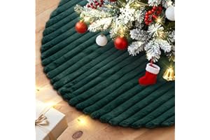 Lanpn Weihnachtsbaum Decke, 75cm Weihnachtsbaum Unterlage Plüsch Weihnachtsbaumdecke Weiche Luxus Baumrock Rund Christbaumdecke Christbaumständer Teppich für Neujahr Weihnachtsdekoration (Grün)