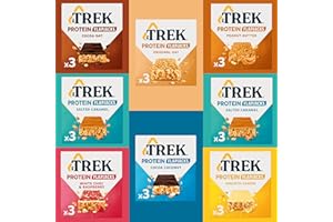 FREE FROM DIRECT Trek Protein Flapjacks Bars 24 x 50g - Mixed Case Variety Pack - Natural Ingredients Snacks, Vegan Protein Bar