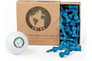 Green Swing Bamboo Golf Tees 38mm | Strong Sustainable Biodegradable | 30pcs