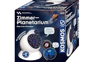 KOSMOS 676902 Zimmer Planetarium Projektor mit 2 auswechselbaren Sternkarten, spannende Infos zum Sternenhimmel, Sonnensystem, Planeten, Astronomie für Kinder ab 8 Jahre