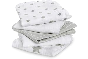 aden + anais™ essentials Musy-langes pour Bébé, Ensemble de Langes en Mousseline 100% Coton, Multi usages, Adapté pour les Nouveau-nés, Lot de 5, 60x60cm, Garçon, Fille, Imprimé dusty