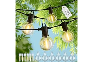 ZOTOYI Catena Luminosa Esterno LED 300FT/91M - IP65, Anticaduta, 146 Lamp - Calde, Rame Puro, per Cortile Giardino Padiglione, 2x150FT