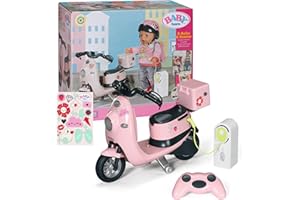 BABY born E-Scooter, Pink Remote Controlled Scooter with Charging Station, For 43cm Dolls, For Children Aged 3+, 835920 Zapf Creation