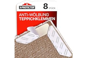 ‎X-PROTECTOR X-Protector Teppichgreifer 8 Stück Teppich Antirutschunterlage - Teppichband - Teppichunterlage - Doppelseitige Teppich Aufkleber - Wiederverwendbar Antirutschmatte!