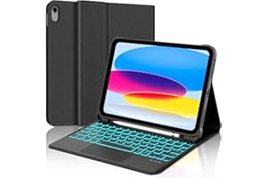 SENGBIRCH Teclado iPad A16 11/10 Generación (2025/2022) con Touchpad, Funda Teclado para iPad 10 Gen 10.9"/11 Generación 11 Pulgadas, Español Ñ Bluetooth Retroiluminación con Despetar/Dormir Auto Funda, Negro