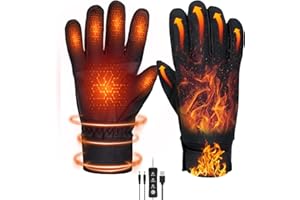 Yaskyly Heated Gloves for Men and Women Heated Gloves Touchscreen Electric Hand Warmer with 3 Temperature Levels - Waterproof & Windproof - Winter for Skiing, Cycling & Driving