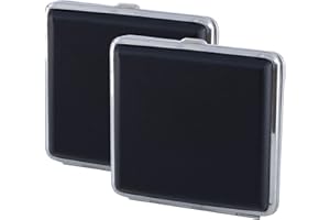 SUNMONDO Papierośnica z lekkiego metalu z imitacją czarnej skóry, ładna papierośnica na 20 papierosów