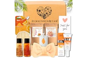 CLASSIC SPA DAY Regalo Donna Compleanno, Set Regalo Donna, Set Bagno Spa, Confezione Relax Compleanno, Pamper Island - Classico Arancia