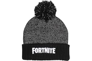 Fortnite Reflektierende Text Logo Jungen Beanie mit Pom, Offizielle Ware.