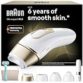 Braun Silk&middot;expert Pro 5 Pulsed Light, PL5442, White/Gold | IPL, Laser Hair Removal at Home, Laser Epilator with 4 Heads, Toil