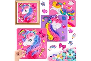 Dancial Unicornio DIY Pom Pom Art - Boy & Girl Manualidades para niños de 3 a 5 años - Artesanías para niños de 3 a 5 años - Pom Pom Arte y Artesanía