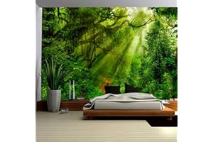 Skcess Arazzo da parete con albero dell'alba, paesaggio, arazzo decorativo Jungle 300 x 260 cm