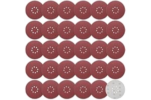 STEBRUAM Discos de lijado de 225 mm, 30 Piezas 80 Grano Discos de Lija 225 mm 8 Agujeros Papel abrasivo autoadhesivos Papel de Lija de Papeles de Lija Abrasivos con para lijadoras de cuello largo