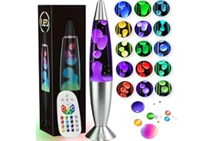 AONESY Liquid Motion Lamp with Remote Control, 17 Colour Changing Lamps for Kids & Adult, Soothing Motion Lamp for Relaxation, Mood Lamp Stress Relief, Retro Lamps Home Bedroom Office-13.5" White