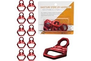 NACETURE Motorcycle Tie Down Anchor Hook Heavy Duty Stainless Steel 10 Pack - Dirt Bike Tie Down Strap Rings Accessories for Truck, Camper, Trailer, Truck Bed Tie Down Anchors (Red 10 Pack)