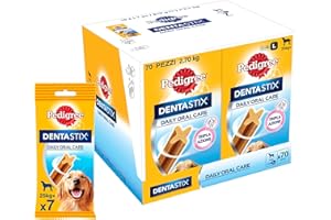 Pedigree Dentastix Snack per la Igiene Orale (Cane Grande 25 kg+) 270 g- 10 Confezioni da 7 Pezzi (70 Pezzi)