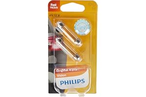 ‎PHILIPS AUTOMOTIVE LIGHTING Philips 12866B2 Soffittenlampe C10W T10, 5 x 43, 2-er Blister, White