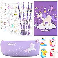 Dfuqanb 2 Pezzi Astuccio Matite Cartoni Animati Unicorno, Portapenne Impermeabile e Durevole Con Cerniere Zip, Multifunzione per Cancelleria