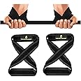 The Gym Bucket Non-Slip Weight Lifting Straps with Padded Cuff Wrist support for Gym Workout Deadlift Powerlifting and Fitness Strength Training (figure 8 straps, cotton straps, anti-skid straps)