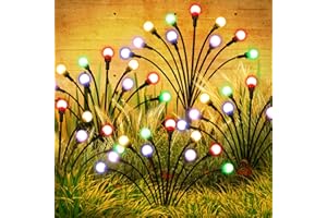 DAMAHOU Firefly garden lights solar outdoor,4Pack 32LEDs 8Modes ,Firefly Lights Decorations New Upgraded Solar Swaying Light Sway by Wind,Outdoor Light IP65 Waterproof,Patio Pathway Decoration,Multicoloured