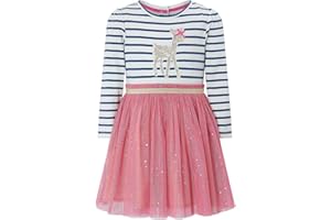 Beilei Creations Mädchen Kleider Baumwolle Karikatur Stickerei Casual Jersey Kleider Gr.85-140