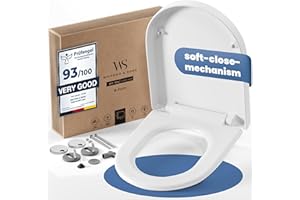 Wilford & Sons PREMIUM Deska sedesowa z systemem cichego domykania - Biała deska sedesowa w kształcie litery D - Wysokiej jakości deska sedesowa - Deska zdejmowana - Łatwe czyszczenie - Duroplastowa