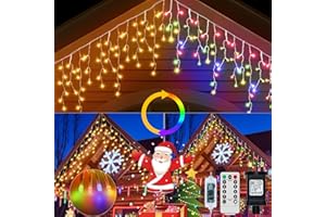 GCMacau Icicle Christmas Lights - 12+5M 506 LEDs Icicle Fairy Lights Waterproof with 8 Modes Timer Connectable, 101Drops Curtain String Lights Mains Powered for Garden Indoor Outdoor Decorations