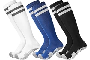 Yamitora 3 Paar Kinder Fußball Stutzen Fußballsocken 33-37 Fußball Fussball Socken Sportsocken Trainingssocken für Jungen Mädchen von 5-12 Jahren