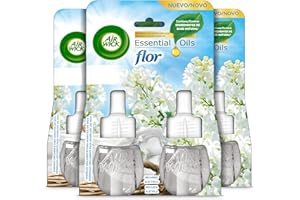 Air Wick Eléctrico - Recambios de Ambientador Automático Eléctrico, Esencia Para Casa Con Aroma a Flor Ropa Limpia, Morado, 1 Unidad (Paquete de 6)