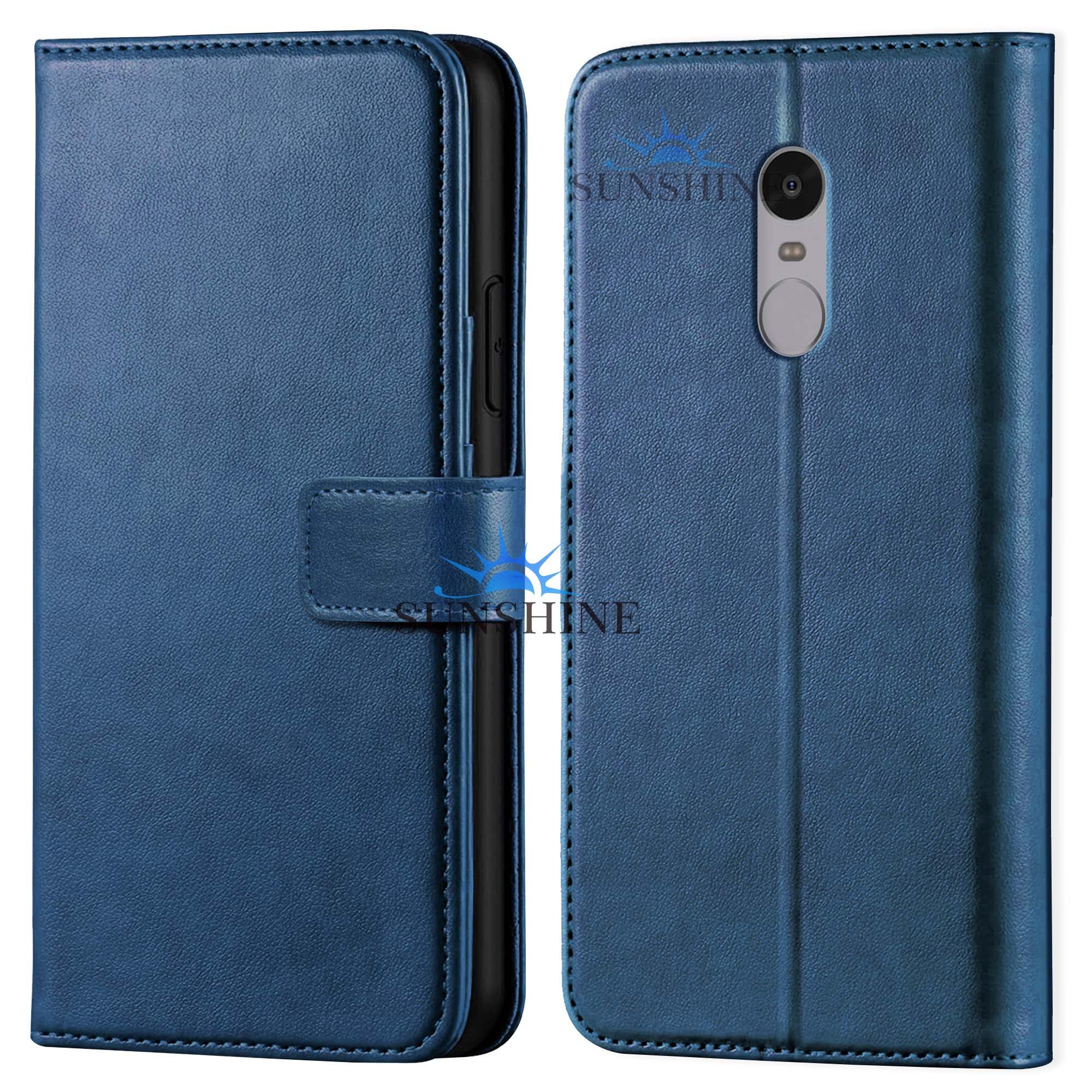 SUNSHINE® Leather Vintage Shock Proof Flip Case Back Cover for MI Note-4 Sport (Flexible | Leather Finish | Card Pockets Wallet & Stand |Blue)