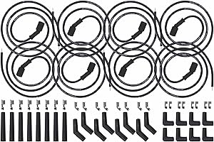 ICT Billet 5ft Universal Spark Plug Wire Set - LS LT Remote Coil Spiral Core Straight 90 135 Boots Compatible with LS1 LM7 LR4 LQ4 LS6 L59 LQ9 LM4 L33 LS2 L76 LY6 LC9 LH8 LMG LS3 LZ1 L99 L96 551083