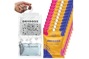 DRYBOSS 10 Pack x 230g(2.3KG) Sacchetti Deumidificatore Assorbi Umidità Armadio Vestiti Ambiente Cassetti Antiumidita Antimuffa Togli Muffa Deumidificatori Cattura Buste Casa Armadi Deumidificanti