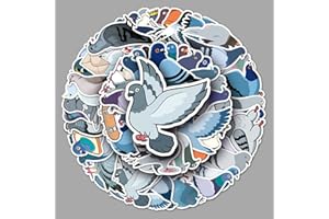 AUCEKO Lot de 50 autocollants pigeons - En vinyle imperméable - Pour ordinateur portable, enfant, voiture, moto, vélo, skateboard, valise, ordinateur