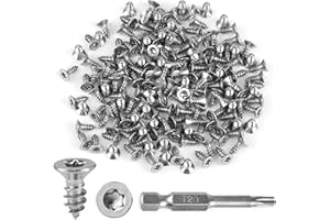 YONGQING 150 sztuk wkrętów samogwintujących nierdzewny, wkręty Torx M4 x 10 mm, łeb śliwki nierdzewny 304, wkręty do drewna ze śrubokrętem T20, śruby stać do mebli