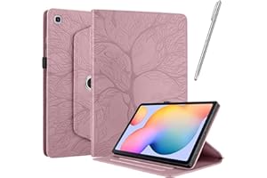 Netany Funda para Samsung Galaxy Tab S6 Lite 10.4 (P610/P615) 2020 & 2022 con lápiz Capacitivo, Piel sintética con Tapa función Atril Soporte para lápiz Funda [Auto-Reposo/Activación] - Oro Rosa