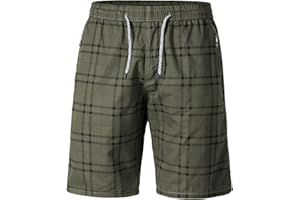 Harbrosrce Shorts Hommes Casual Eté en Coton Sportif Cargo Pantalon 3/4 Pantacourt Mode Léger Beach Shorts Respirant avec Poche et Taille élastique pour Homme