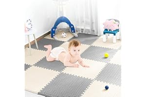 Puzzlematte für Babys 20pcs, BelonLink Schaumstoff Puzzlematte Puzzleteppich Kinder Mit Dreieck Rand, 30 * 30cm, Schadstofffrei Sport rutschfest Bodenschutzmatte, Spielteppich für Baby & Kinder