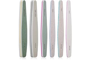 GeekerChip Professional Nail File Set [6 Pieces], Professional Double Sided Nail File 150, 180, 240, 100/180, 220/280, 1000/4000