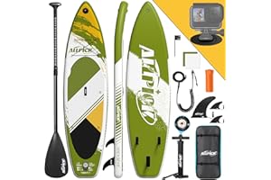 ALLPICK Sup Gonfiabile, Stand Up Paddle Board Gonfiabile, Con Supporto Universale per Fotocamera, Accessori Completi, Tavola da Sup Surf, Principianti e Avanzati, 150kg/180kg