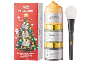 ‎ANAIRUI ANAiRUi Schlamm-Maske Set Weihnachten 70g*3g, Kurkuma Gesichtsmaske - Grüner Tee Ton Maske - Totes Meer Mineralien Schlamm Maske Durchdachte Weihnachtsgeschenke für Frauen, Junge Damen, Liebste