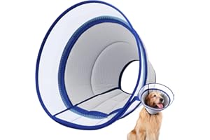 ICOYEA Collerette Chien, Collerette pour Chien Anti Lechage et Grattage, Collerettes Souple Transparente pour Chiens, Ajustable Collier de Récupération Chiens, Cône de Cicatrisation Respirant (Gray, Size 8)