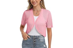 Totatuit Bolero Donna Cardigan Estivo Lavorato a Maglia Corto Coprispalle Primaverile Aperta Senza Bottoni Donna Elegante Moda Fit Elastico Cardigan da Party Autunno