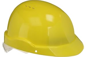 Ferko AR-5RAM - Casco de obra en polietileno regulable Color AMARILLO
