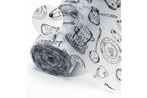 HOME DIRECT Tappetino per cassetti impermeabile Tappetini Non-adesivo EVA Plastica Rotolo per Mensola Cassetto Frigorifero Tavolo Mobile Cucina Lavello Ripiani, Ritagliabili 44cm x 600cm bianco nero trasparente