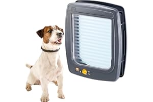 Ferplast Puerta para Perros Medianos, Gatera, Entrada y Salida controlables 4 vías, Protección contra Corrientes de Aire, Túnel Completo, Swing 11 Puerta Perro Gatera, Gris