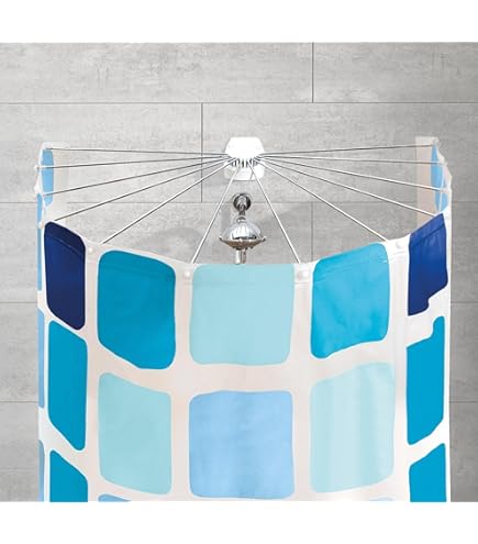 Kleine Wolke douchegordijn Rings - zwart/wit - 180x200 cm | Leen Bakker
