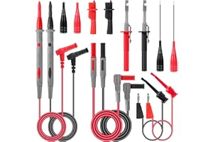 QIMEI-SHOP Multimetr z zaciskami krokodylkowymi, sondą testową, hakem kontrolnym, sondami i końcami pomiarowymi do multimetru cyfrowego, elektryczny kabel pomiarowy